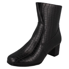 Ladies Spot On Wide Fit Ankle Boots F51086