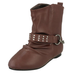 Girls Spot On Flat Ankle Boot H4087
