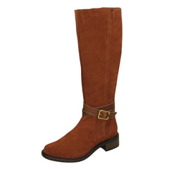 Ladies Clarks Zip Comfort Knee High Boots Maye Shine