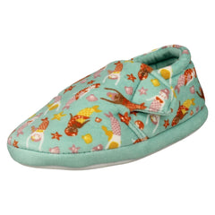 Childrens Clarks Print Detailed Slippers - Fluffy Snug T