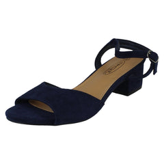 Ladies Spot On 5cm Block Heel Open Toe Heels F12060