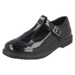 Girls Cool For School T-Bar Buckle School Shoes H2433