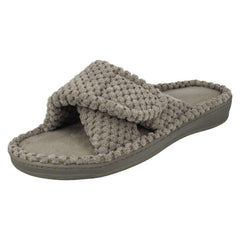 Ladies Padders Cross Detailed Adjustable Mule Slippers Flo