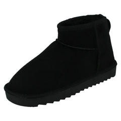 Ladies Spot On Chunky Sole Wide Fit Casual Ankle Boots F4462