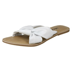 Ladies Leather Collection Knot Vamp Mule Sandals