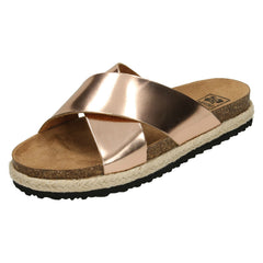 Ladies Down To Earth X Strap Mules