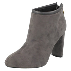 Ladies Spot On Back Tie Ankle Boots