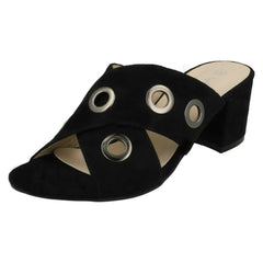 Ladies Anne Michelle Mid Heel Cross Over Vamp Mules