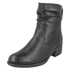 Ladies Spot On Rouched Ankle Boots