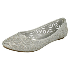 Ladies Spot On Cut Out Design Ballet Pump