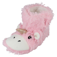 Spot On Ladies Unicorn Bootee Slippers - X2111