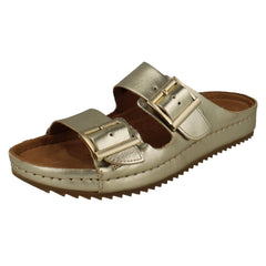 Ladies Clarks Adjustable Dual Strap Mule Sandals Brookleigh Sun