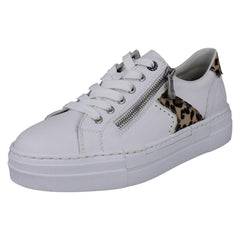 Ladies Rieker Leather Leopard Print Trainers N4924