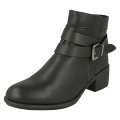 Ladies Spot On Heeled Ankle Boots F51166
