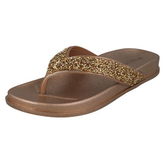 Ladies Spot On Glittery Toepost Flip Flops F00246