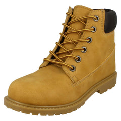 Ladies Spot On Military Combat Ankle Boots