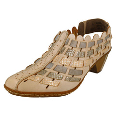 Ladies Rieker Sling Back Shoes With Woven Detail 46778