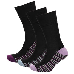 Ladies Bamboo 3 Pack Heel & Toe Non Elastic Socks SK1044
