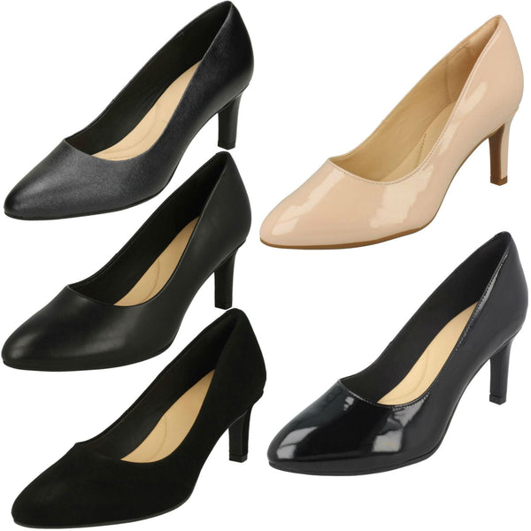 Ladies Clarks Textured Court Shoes Calla Rose