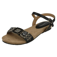 Ladies Leather Collection Flat Mule Sandals