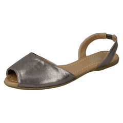 Ladies Spot On Flat Slingback Mule Sandals