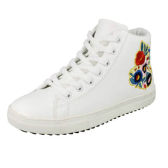 Ladies Spot On Hi-Top Trainer Boots