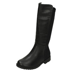 Girls Spot On Mid Heel Calf Boots H5083