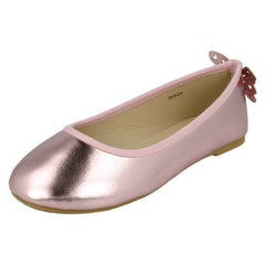 Girls Spot On Butterfly Heel Trim Ballerinas