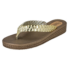 Ladies Savannah Mid Wedge Toe Post Flip Flops