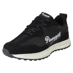 Girls Pineapple Sparkly Glitter Casual Lace Up Trainers H2682