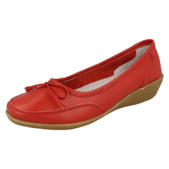 Ladies Eaze Flat Bow Vamp Casual Slip On Ballerina