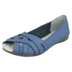 Ladies Down To Earth Peep Toe Casual Shoes F00328