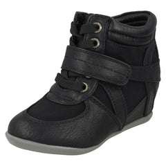 Girls Cutie Mid Wedge Ankle Boots H5013