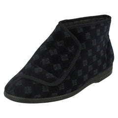 Mens Balmoral Chequered Pattern Bootee Slippers VB M25