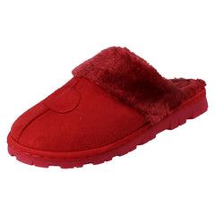 Ladies Spot On Textile Mule Slippers X2131