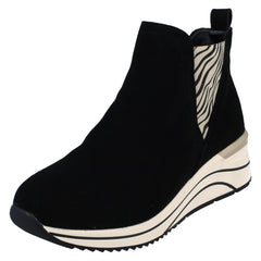 Ladies Remonte Wide Fit Casual Wedge Ankle Boots  D0T75