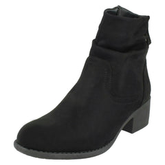 Ladies Spot On Rouched Ankle Boots
