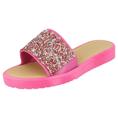 Ladies Savannah Open Toe Glitter Front Sandals