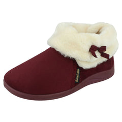 Ladies Rose Bank Memory Foam Velour Bootee Slippers Sharon