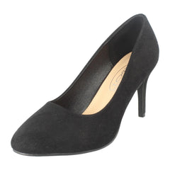 Ladies Spot On Wide Fit 8cm High Heel Court Shoes F90148
