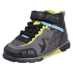 Boys Clarks Dinosaur Design Hi Top Trainers Steggy2 Tri T