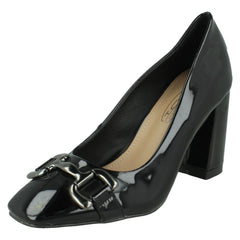 Ladies Spot On Elegant Buckle Detail Court Shoes F90139