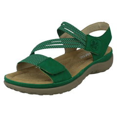 Ladies Rieker Casual Hook and Loop Strap Sandals 64870