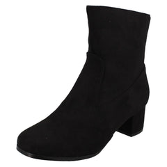 Ladies Spot On Wide Fit Ankle Boots F51086
