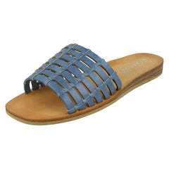 Ladies Spot On Weave Vamp Mules F00336