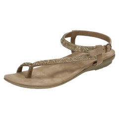 Ladies Leather Collection Y Strap Toe Loop Sandals