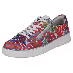 Ladies Remonte Floral Leaf Pattern Leather Trainers D2E02