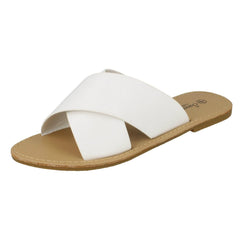 Ladies Savannah Flat X Strap Mules