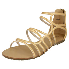Ladies Spot On Flat Strappy Sandals F00053