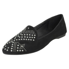 Ladies Spot On Flat Slipper Cut Ballerinas